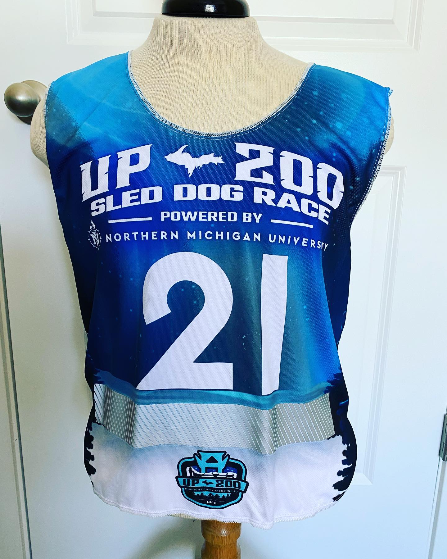 Sled dog race bibs in use in upper Michigan